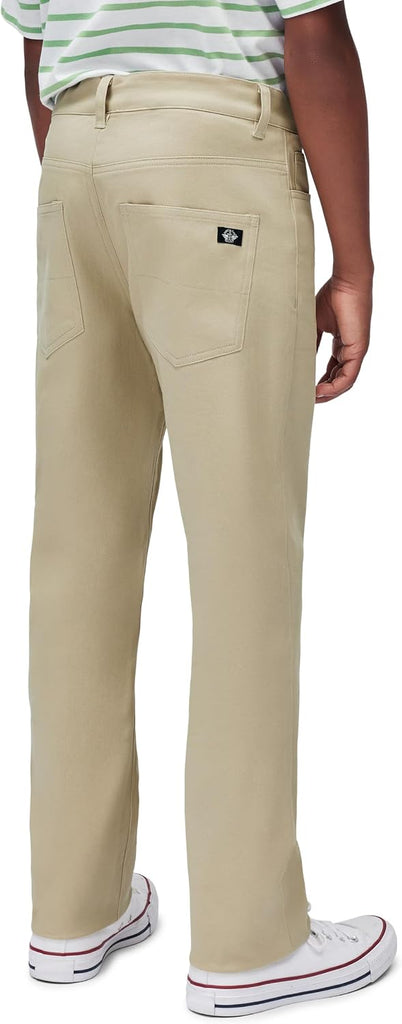 Boys' Stretch Twill Chino Pants, Pocket, Straight Fit