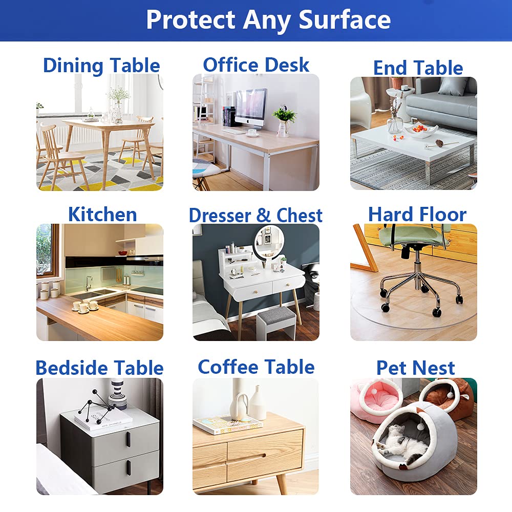 Clear Plastic Dining Room Table Protector Tablecloth Desk Pad Mat 36x48 Inch Wooden Furniture Coffee End Office