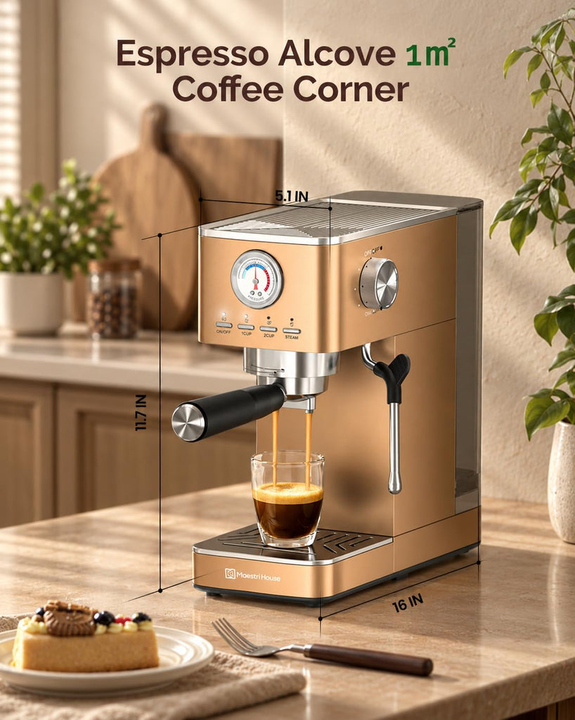 Espresso Machine with 20 Bar Italian Pump and Milk Frother