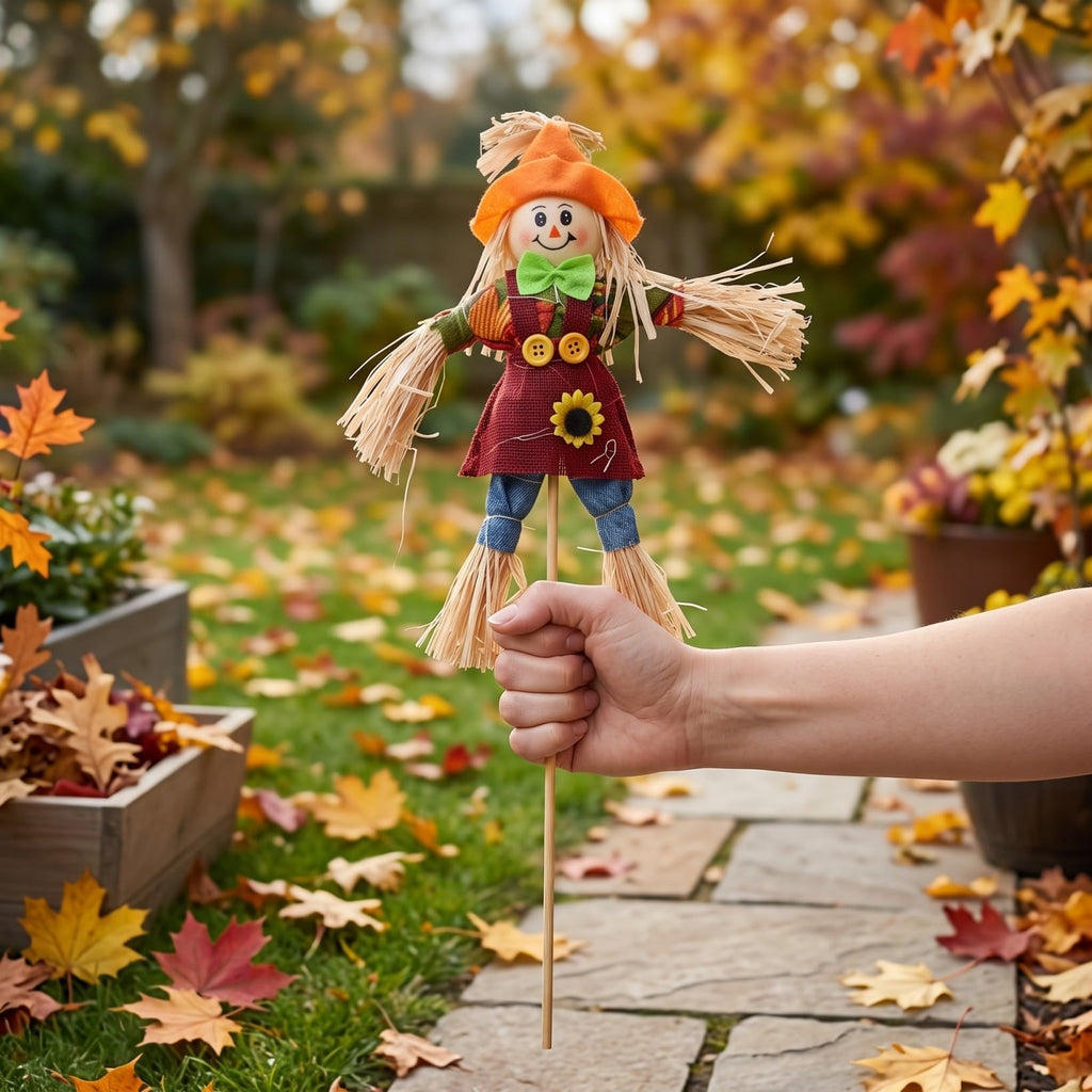 4 Pack Scarecrow Picks, 12.6 in Fall Scarecrow Decorations