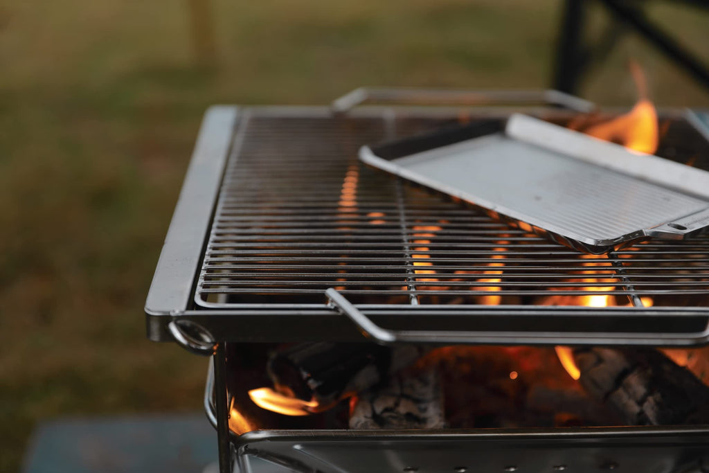 Campingmoon BBQ Grill Fire Pit Foldable Stainless Steel - Medium