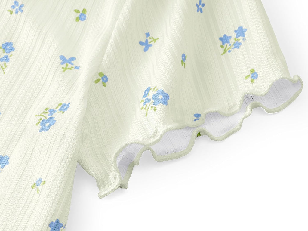 Pc Girls Pointelle Pajamas, Flared Wide-Leg Pants
