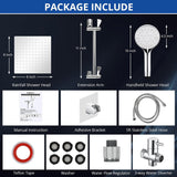 Shower Head, 8 Inch High Pressure Rainfall Shower Head/Handheld Shower Combo with 11 Inch Extension Arm