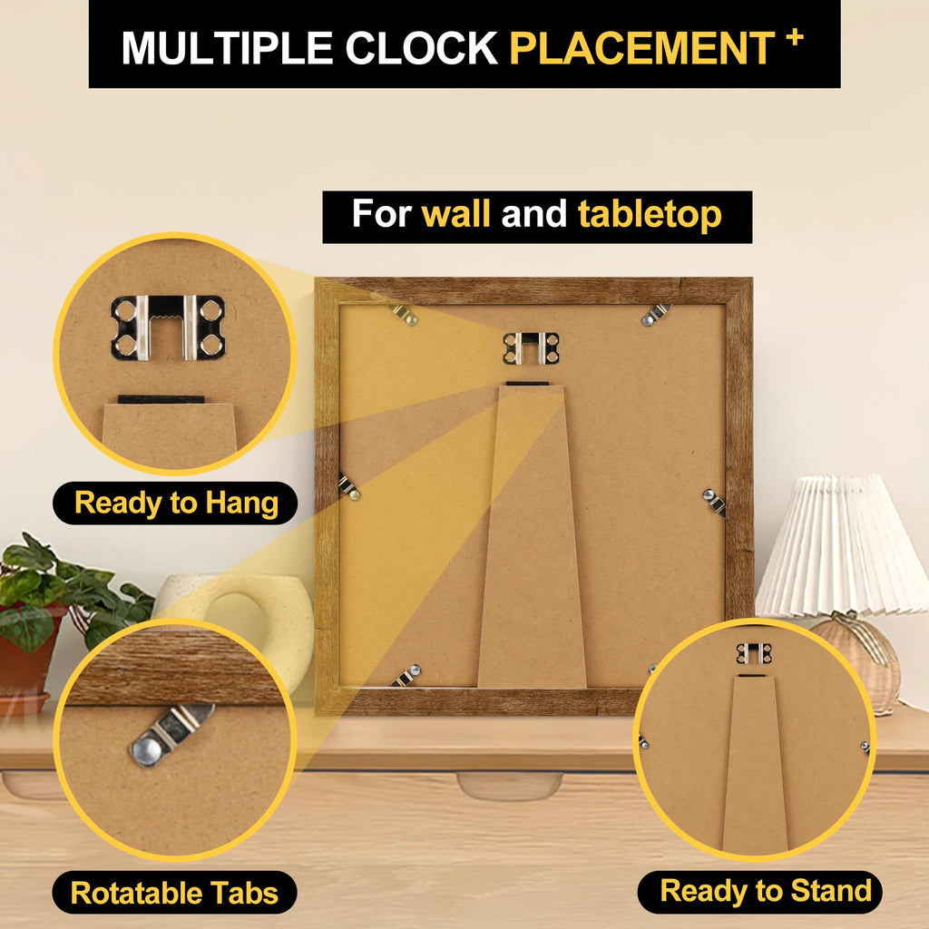 10x10 Picture Frames with 8x8 Mat Set of 2, Rustic Brown