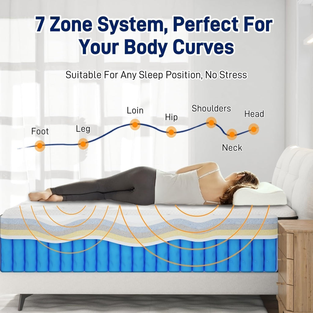 14 Inch Medium Plush King Size Mattress [Upgraded] King Hybrid Mattresses in A Box with Gel Memory Foam & Pocket