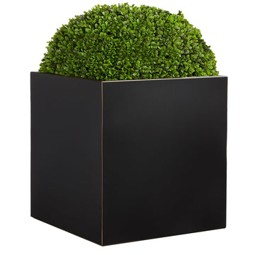 21Lx21Wx24H Metallic Heavy Cube Planter Box for Outdoor Indoor Plants