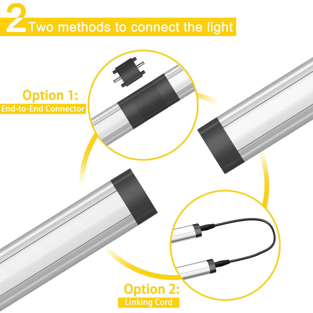 12-inch Plug-in LED Under Counter Lights, Soft White 3000K, Pack of 6