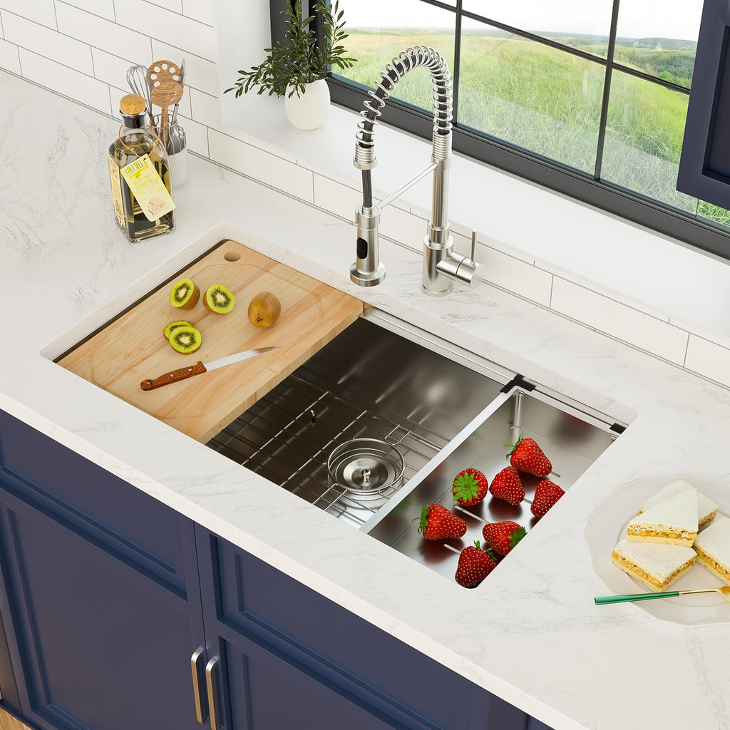32 x 19 Inch Undermount Kitchen Sink Workstation