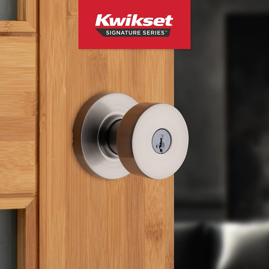 Pismo Round Entry Doorknob with Lock and Key, Secure Keyed Handle Exterior Doorknob, Front Entrance and Bedroom
