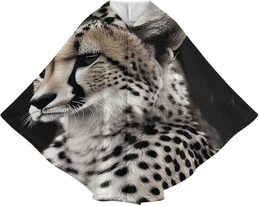 Cheetah Wearable Blanket Hoodie Flannel Hooded Blanket | Sweatshirt Oversized Cozy Sweater Gift