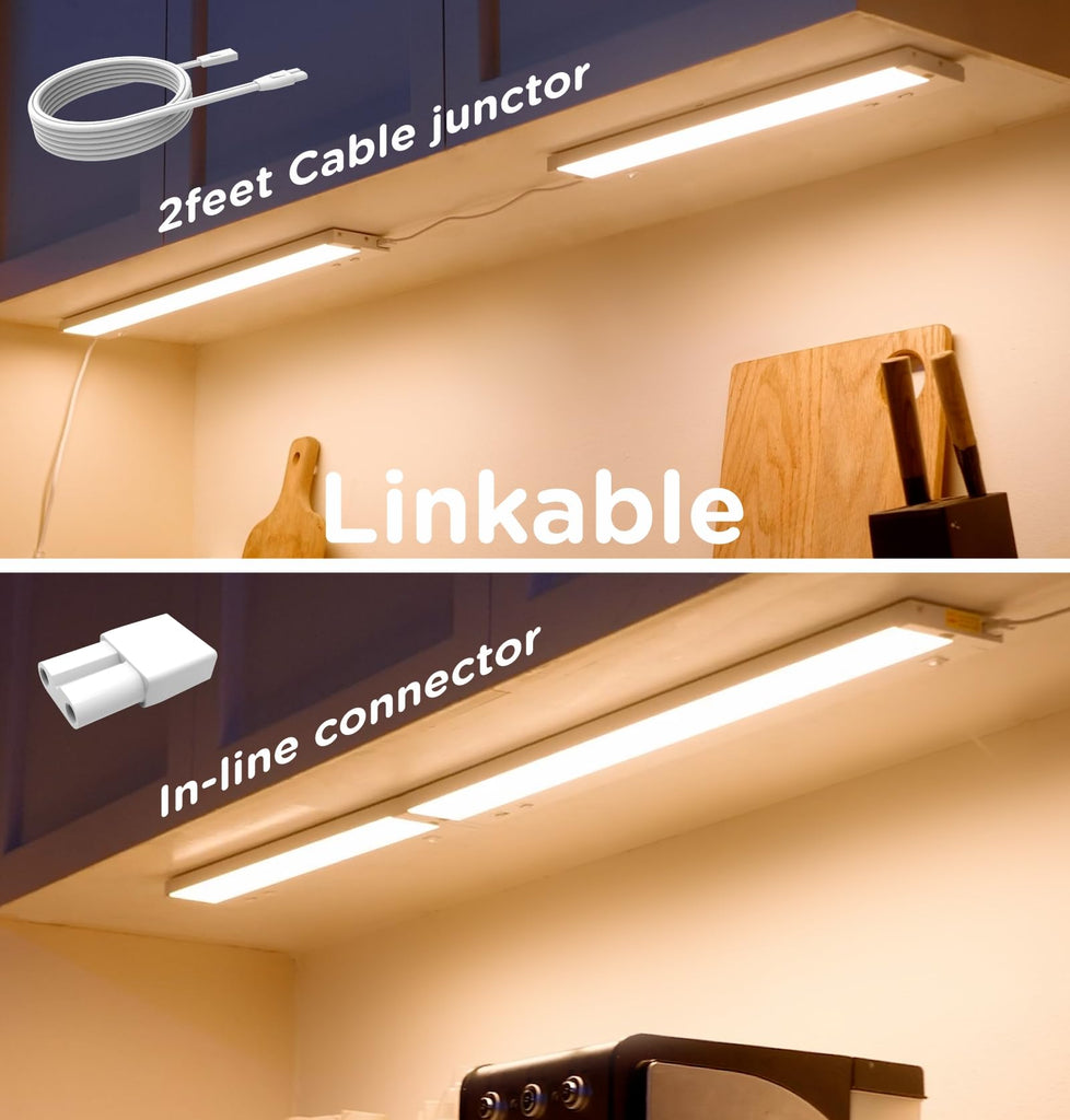 Under Cabinet Lighting Plug in,14W 120V 3 Color 3000K/4000K/5000K,3 Brightness,Super Bright,Ultra Thin Under Counter