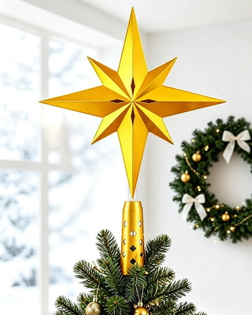 Lighted 3D Printed Christmas Star Tree Topper for Christmas Decor