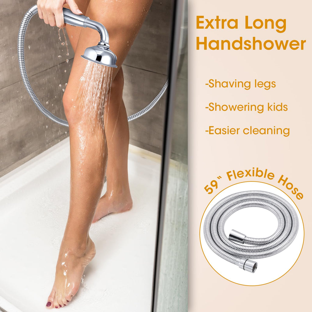 Shower Head with Handheld, Rain Shower System Faucet Set, Chrome