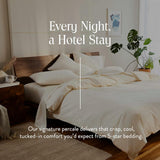 Luxury Percale Duvet Cover - 100% Cotton, Cool, Crisp, Extra-Long Corner Ties, Button Closure, Soft & Breathable