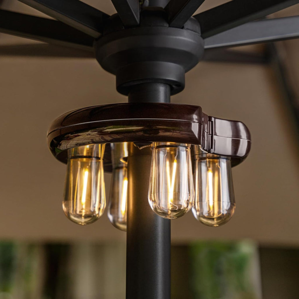 Patio 2 Packs Umbrella Light with LED Edison Bulbs