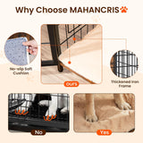 Dog Crate Furniture with Cushion, Wooden Dog Kennel with Double Doors, Heavy Duty Dog Cage for Small/Medium/Large Dogs