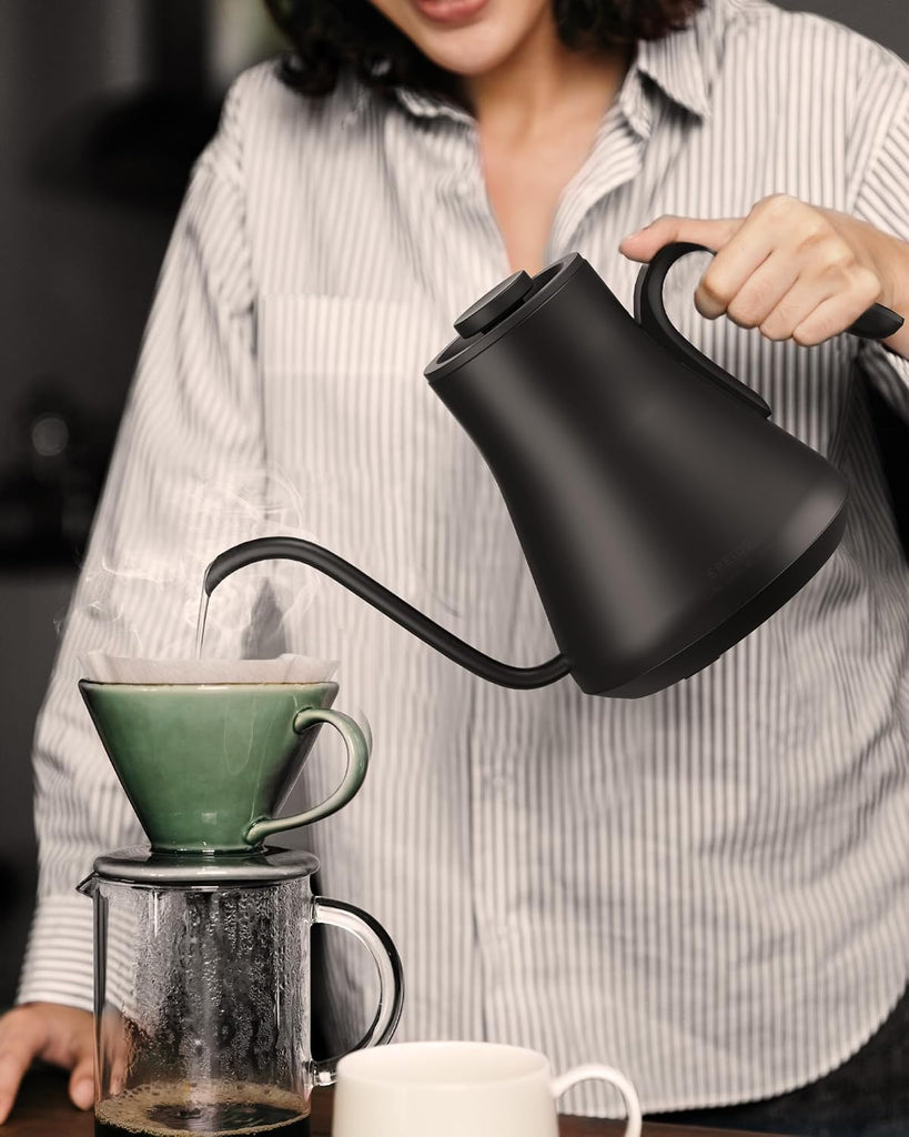 Gooseneck Electric Kettle with ±1°F Temperature Control 0.9 Liter | 1500W Quick Heating, Stainless Steel Inner, Pour