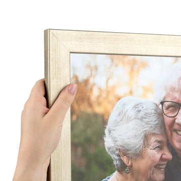 10x19 Inch Gold Picture Frame, This 1.2500 Inch Custom Poster Frame is Muted Prosecco Gold - Comes with Glass and