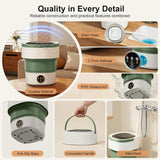 Portable Washing Machine - 20L Mini Foldable Washer with Spin Basket, 3 Cleaning Modes & Deep Cleaning for Small