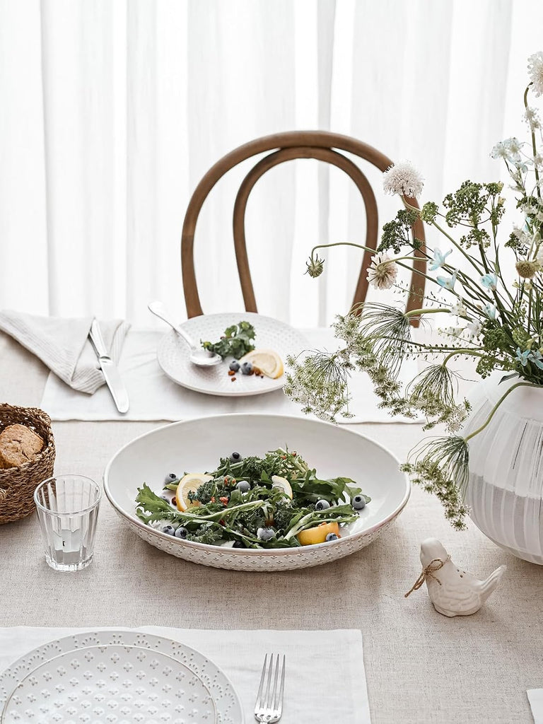 Ceramic Serving Bowls Set of 2, Large Serving Dishes for Entertaining, 11.8 & 13.7 Inch Oval Serving platter, Salad