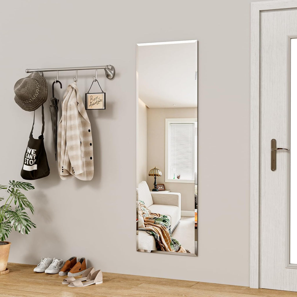 51"x16" Frameless Full Length Wall Mirrors,Rectangular Mirror Full Length Wall Mounted,Tall Full Body Mirrors with