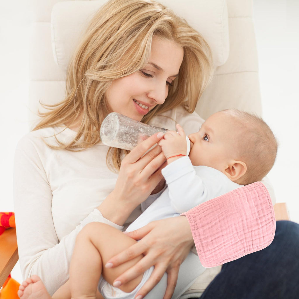 Muslin Burp Cloths 100% Cotton Pack of 12. Soft, Gentle & Absorbent Baby Burp Cloths for Baby Girl & Boys.