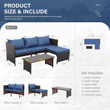 Valita Outdoor Furniture Set 3 Piece Patio Set Patio Conversation Sets Outdoor Sectional Sofa Patio Loveseat Coffee