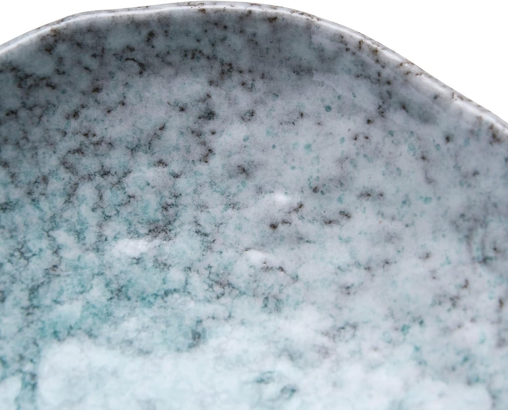Ceramic Decorative Dish, 10 inch Dark Blue | Irregular-Edge Stoneware, Centerpiece Dish, Handcrafted, Multi-Purpose