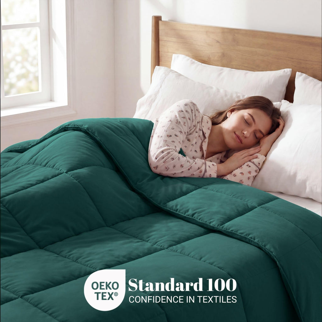 Brushed Microfiber Solid Comforter, Down Alternative Bedding, Reversible, Medium Weight, Fluffy, Decorative, Duvet