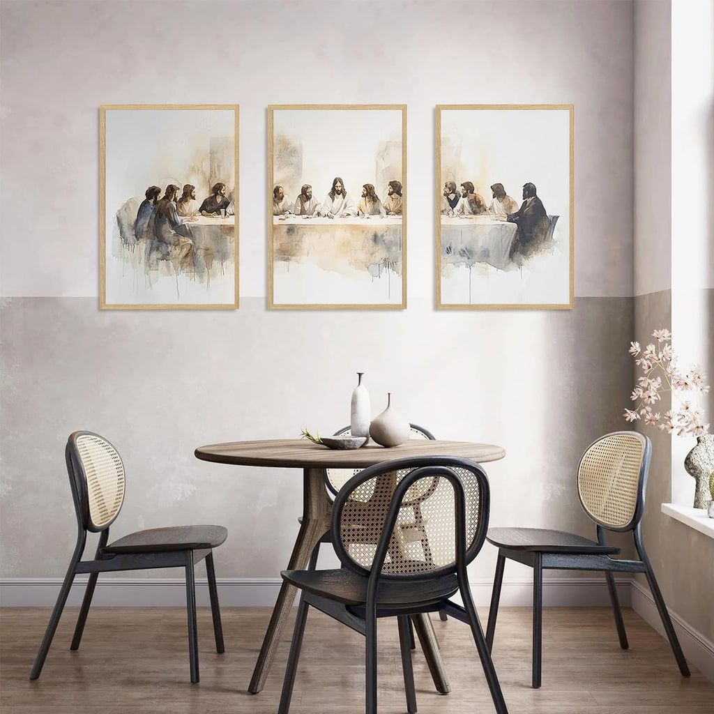 The Last Supper Wall Art 3 Piece Christian Wall Decor Scripture Jesus Pictures Religious Christian Posters Bible