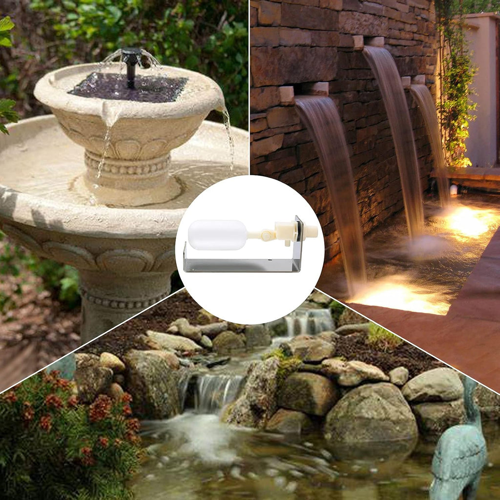 Water Fountain Auto Fill System, Water Leveler Float Valve Kit, 1/4 Tube with Adjustable Arm Fountains, Gardens, Ponds