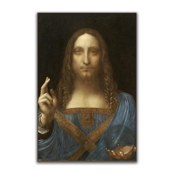 Leonardo Da Vinci Canvas Wall Art Salvator Mundi Poster Jesus Portrait Painting Vintage Poster Renaissance Art