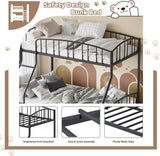 Bunk Bed Twin Over Full with Ladder and Arched Guardrail