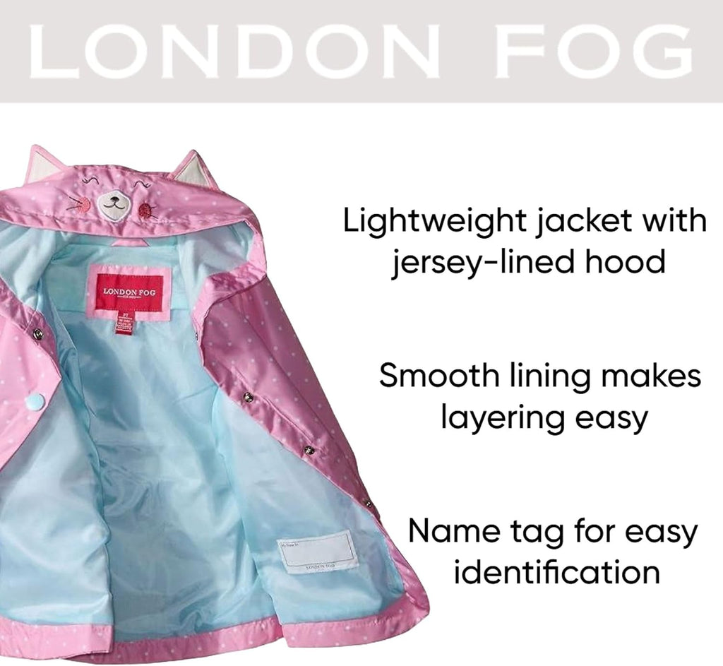 Girls Rainy Day Fun Hooded Rain Jacket Rainslicker