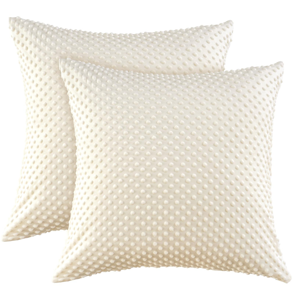 Minky Dot Euro Sham Covers 26"x 26", 2 Pack Soft Cozy Minky Bubble Real Velvet Throw Pillow Covers, No Insert, Home