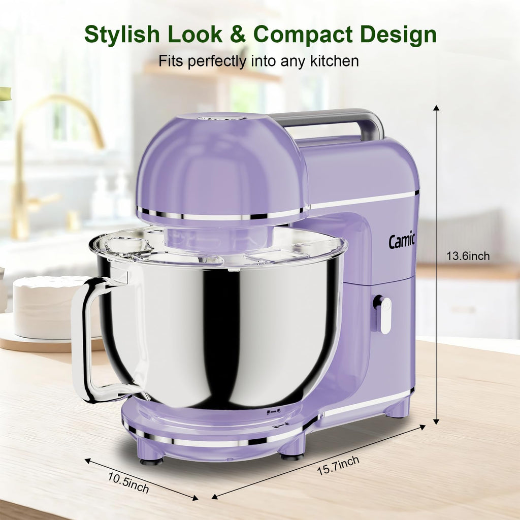 7.45 QT Tilt-Head Stand Mixer, Electric Mixer for Baking (Light-Purple)