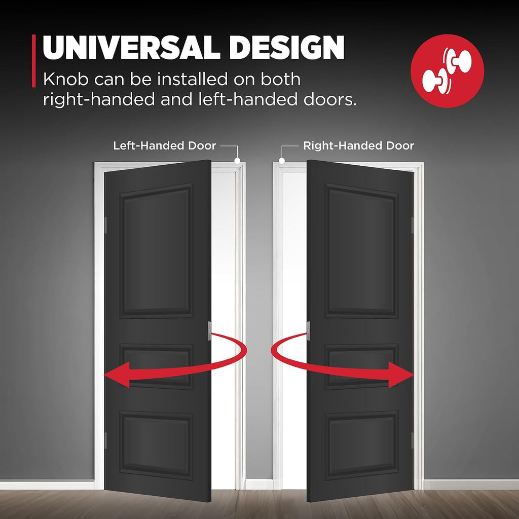 Pismo Round Entry Doorknob with Lock and Key, Secure Keyed Handle Exterior Doorknob, Front Entrance and Bedroom