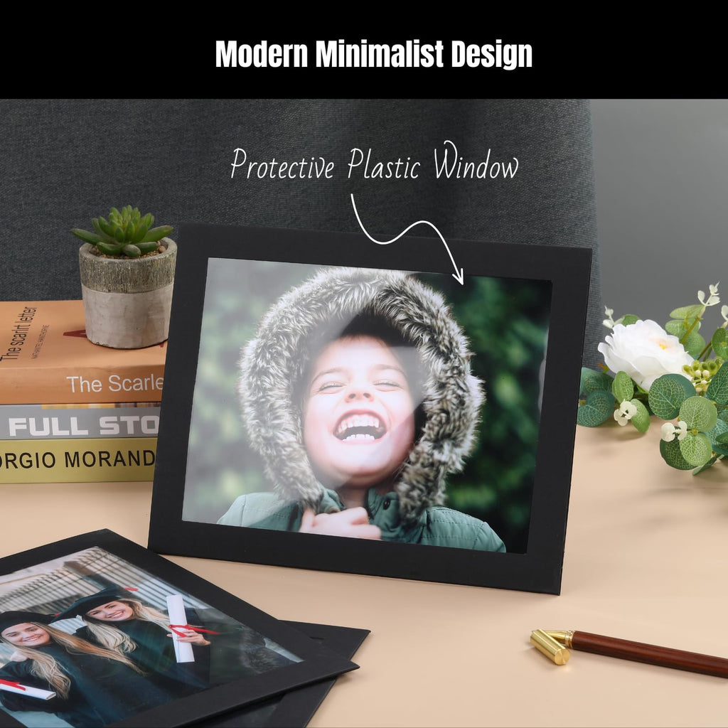 8.5x11 Picture Frame with Clear Window and Easel Back - Cardboard Document Frame for Certificates, Diplomas, Degrees