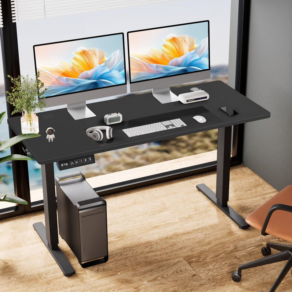 63 Inch Electric Standing Desk, Memory Adjustable Home Office Desk