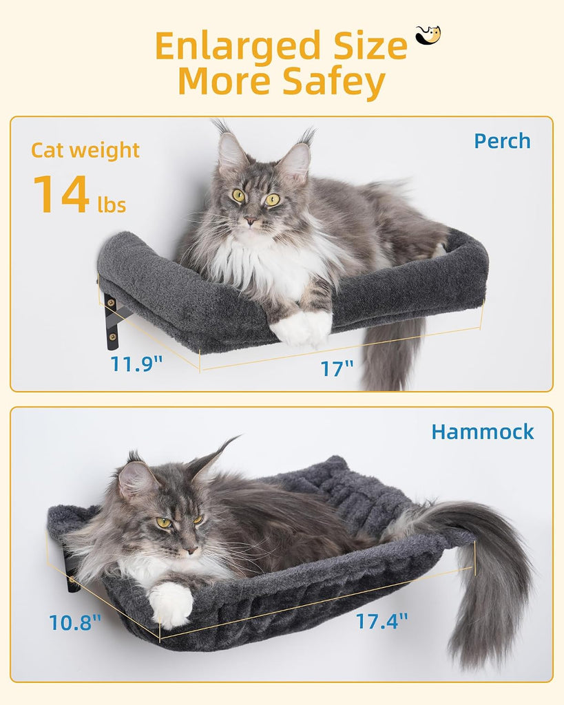 Heavy Duty Cat Wall Shelves for Large Cats, 5-in-1 Cat Furniture