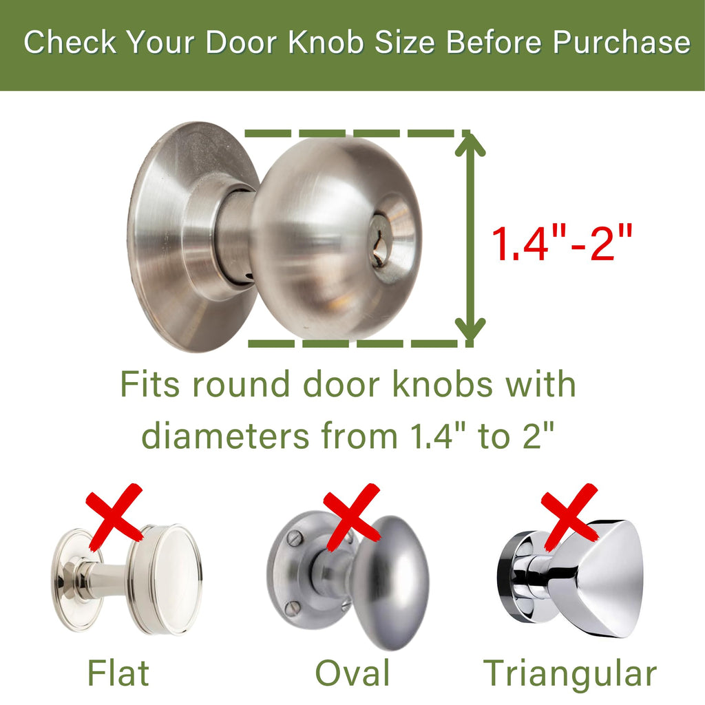 Child Proof Door Knob Covers, 4-Pack, White - Baby Safety Door Knob Covers for Toddlers, Snap-in Design for Easy