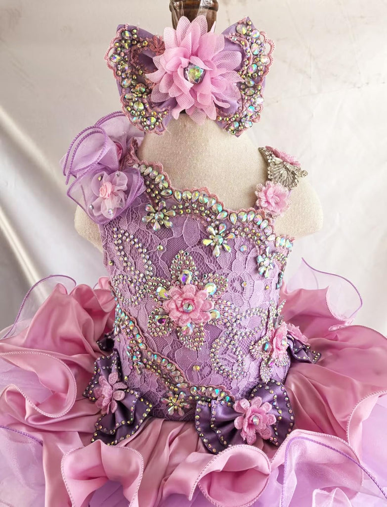 Baby Girl Pageant Dress Handmade Beaded Dresses Toddler Pageant Girl's Princess Dress