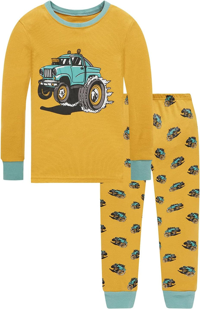 Bety Boys 4 Piece Cotton Pajamas Long Sleeve Toddlers Pjs 24M
