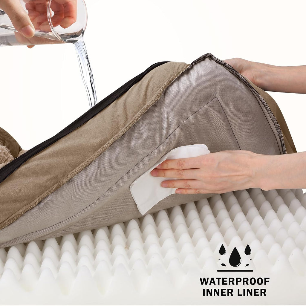 XXL Orthopedic Dog Bed with Headrest, Waterproof Dog Couch Bed with Removable Washable Cover, Dog Sofa Bed, Egg-Crate