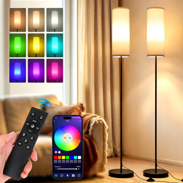 Floor Lamps Set of 2 - Colors Changing LED Standing Room Lights
