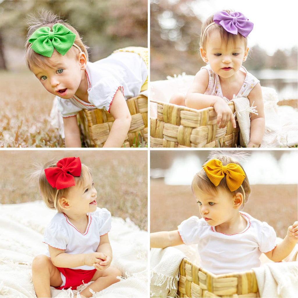 30 Pcs Hair Bows for Baby Girls, 4.5 In Baby Nylon Headbands