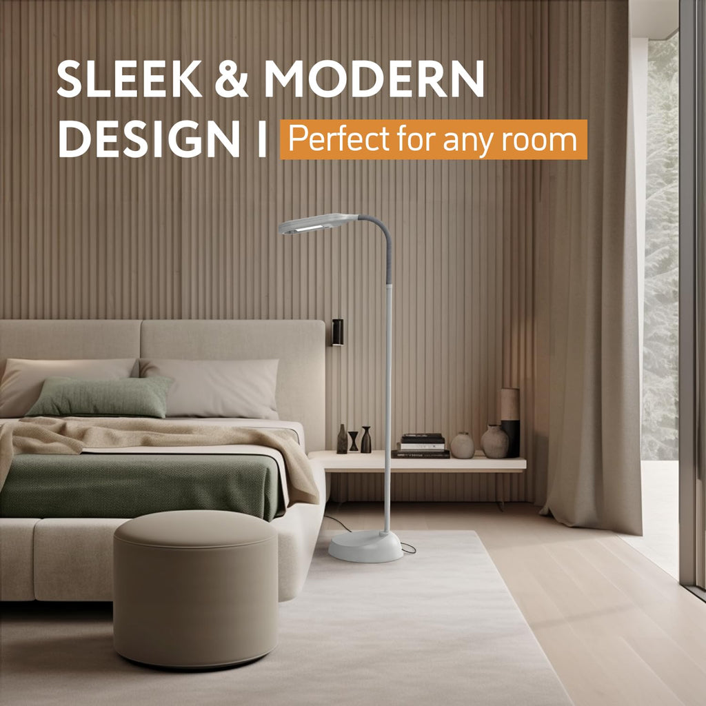 LED Dimmable Floor Lamp with Flexible Gooseneck & Adjustable Color