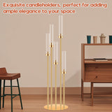 8 Set 5 Arm Gold Candle Holder, Mjkeomo 41.3'' Tall Candelabra Centerpieces for Tables Gold Candlesticks Holder for