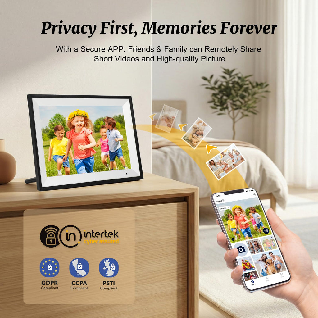 Digital Picture Frame 10.1 Inch Digital Photo Frame 32GB Storage, WiFi Picture Frame with1280x800 IPS Touch Screen