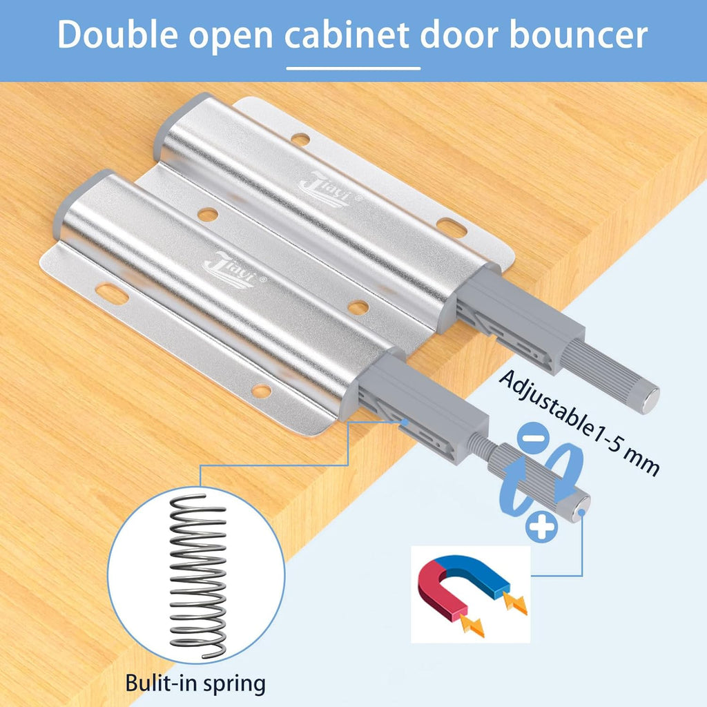 Magnetic Push Latch Heavy Duty Double Push to Open Door Latch Touch Latches Kitchen Door Push Release Latch for Drawer